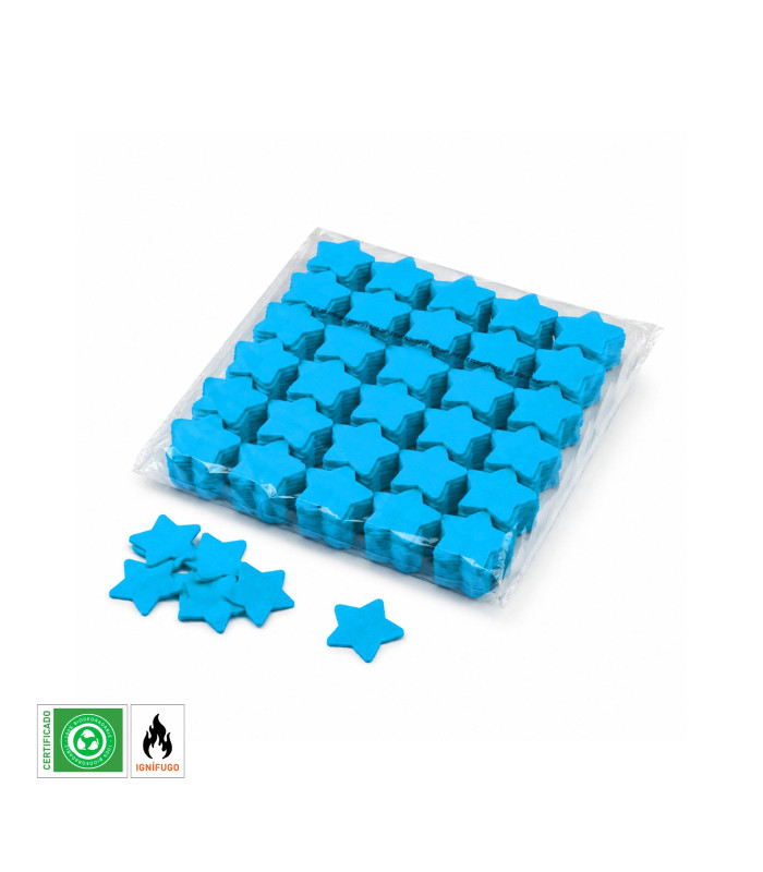 Light blue biodegradable star confetti