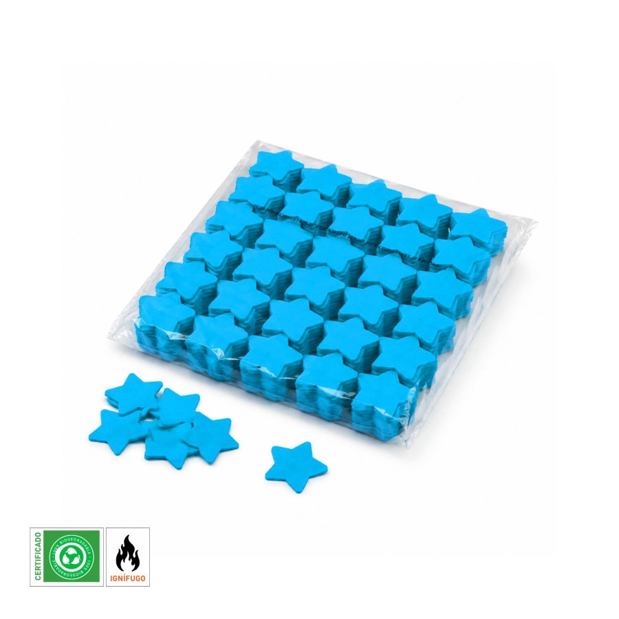 Confeti papel estrellas Azul claro Biodegradable