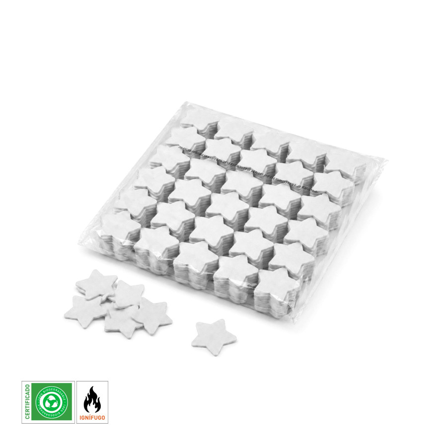 Confeti papel estrellas Blanco Biodegradable