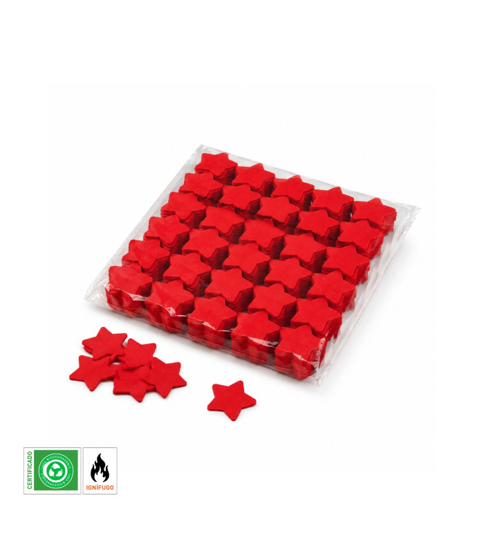 Red Biodegradable Star Confetti Paper