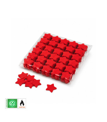 Red Biodegradable Star Confetti Paper
