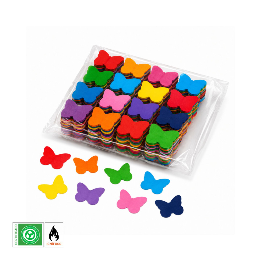 Confeti papel mariposas multicolor Biodegradable