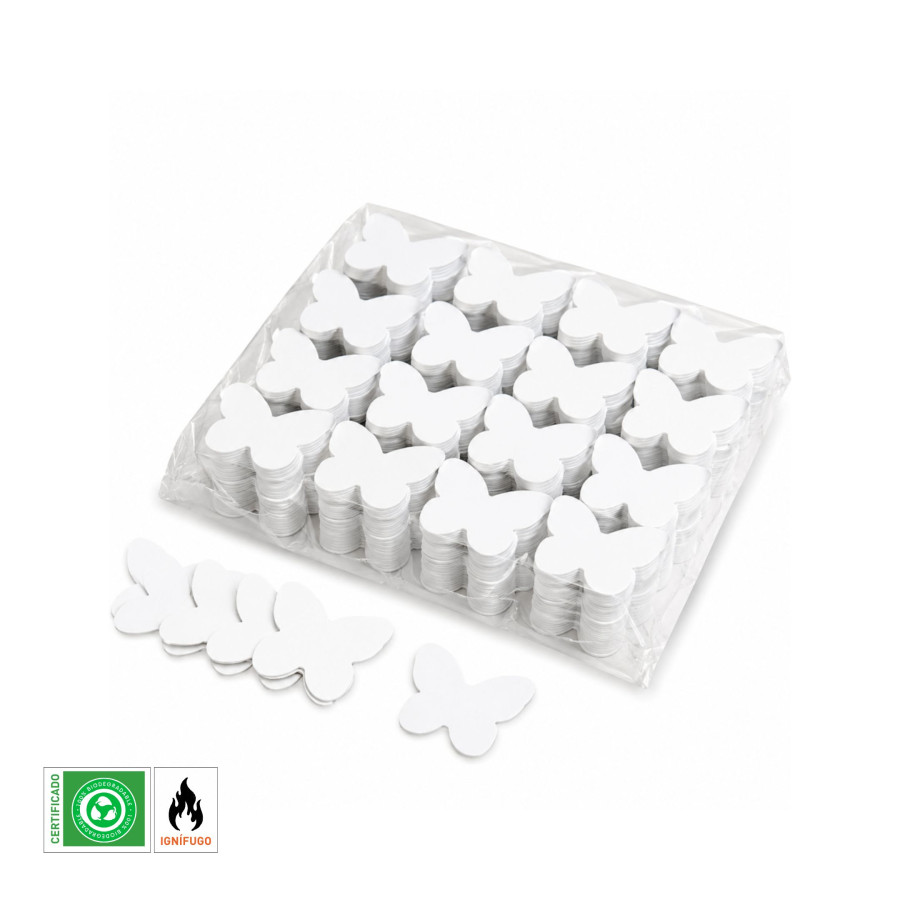 Confeti papel mariposas Blanco Biodegradable
