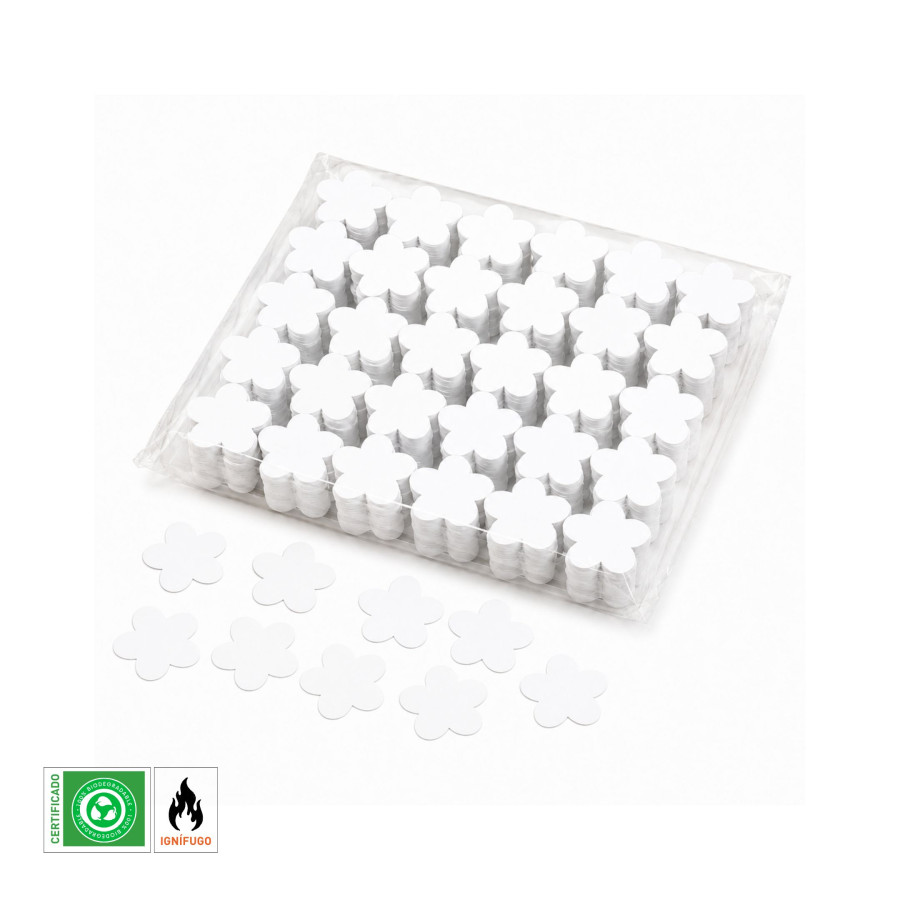 Confeti papel flores Blanco Biodegradable