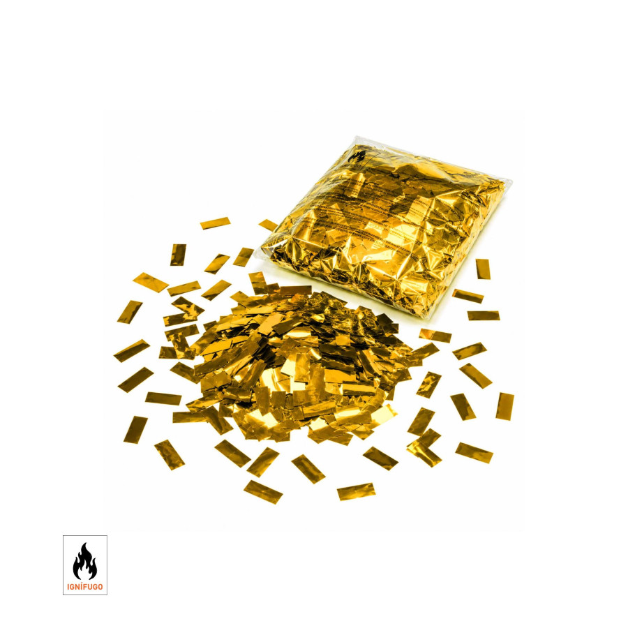 Confeti metalizado rectangular oro