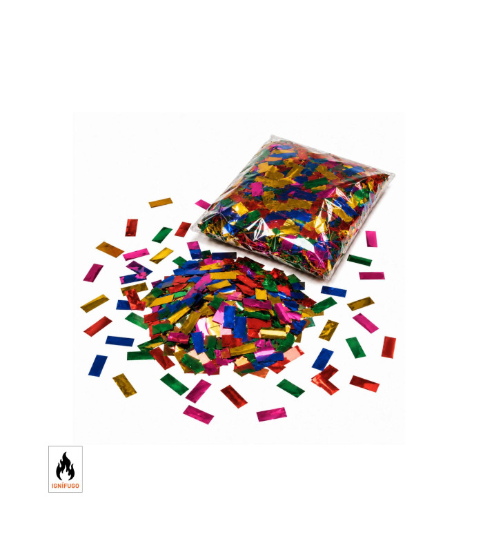 Multicoloured rectangular metallic confetti