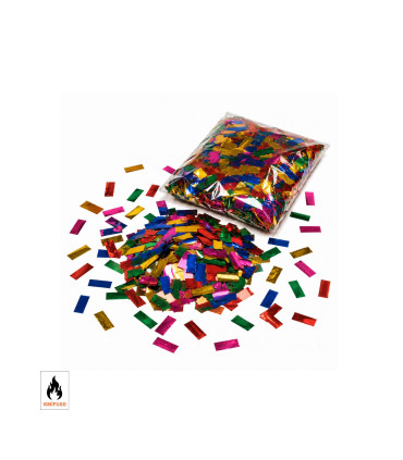 Multicoloured rectangular metallic confetti