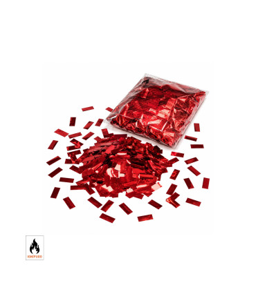 Confeti metalizado rectangular rojo
