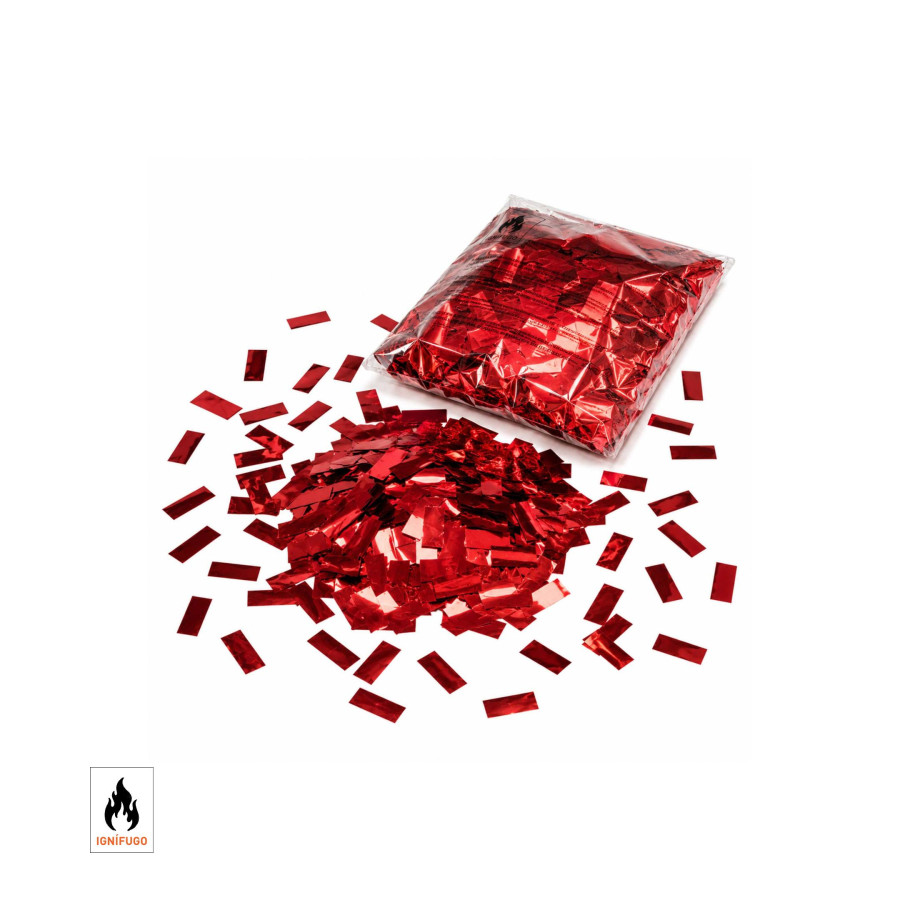 Confeti metalizado rectangular rojo