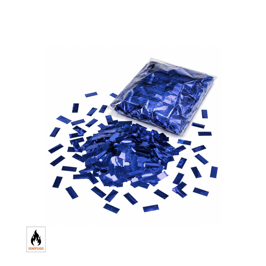 Confeti metalizado rectangular azul