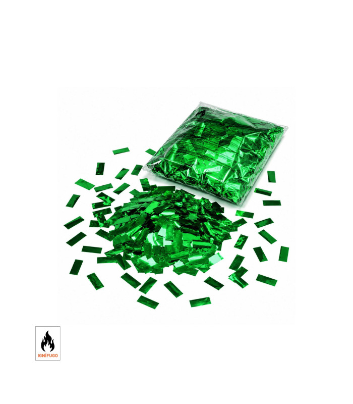 Confeti metalizado rectangular verde