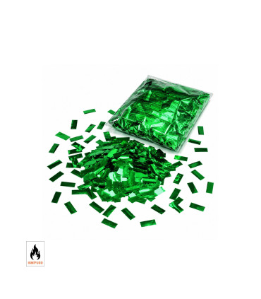 Confeti metalizado rectangular verde