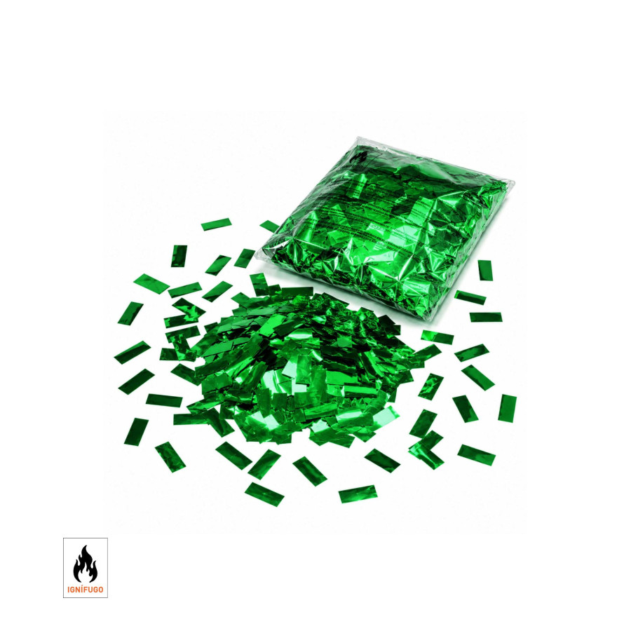Confeti metalizado rectangular verde