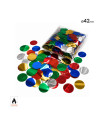 Multicoloured metallic confetti, 42 mm