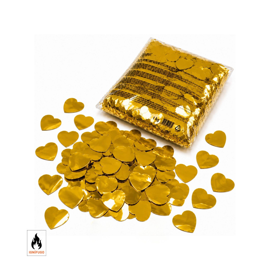 Gold heart metallic confetti