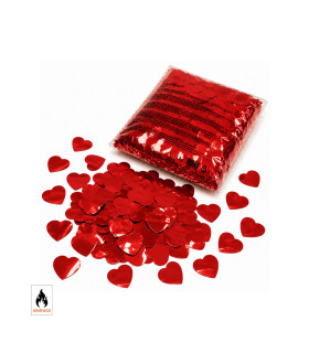 Metallic red heart confetti