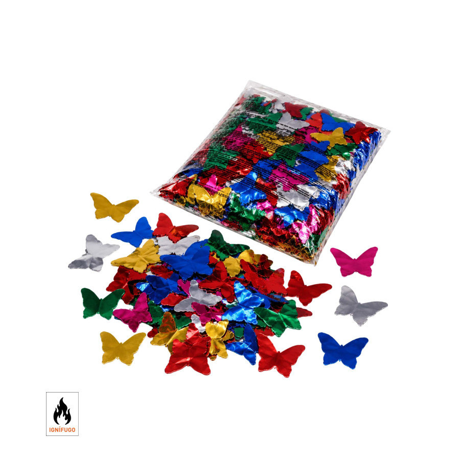 Multicoloured metallic butterfly confetti