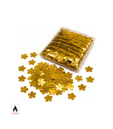 Confeti metalizado flores oro