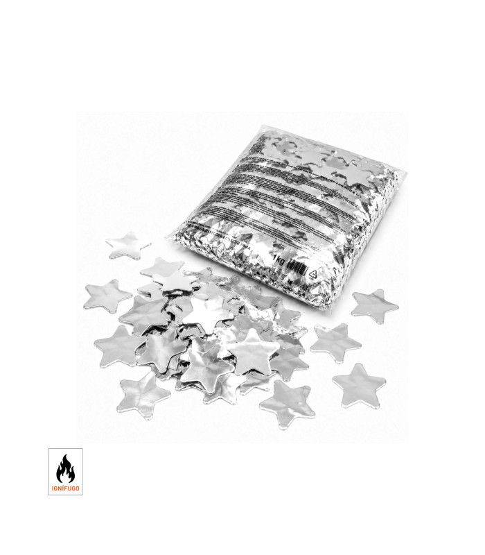 Silver star metallic confetti
