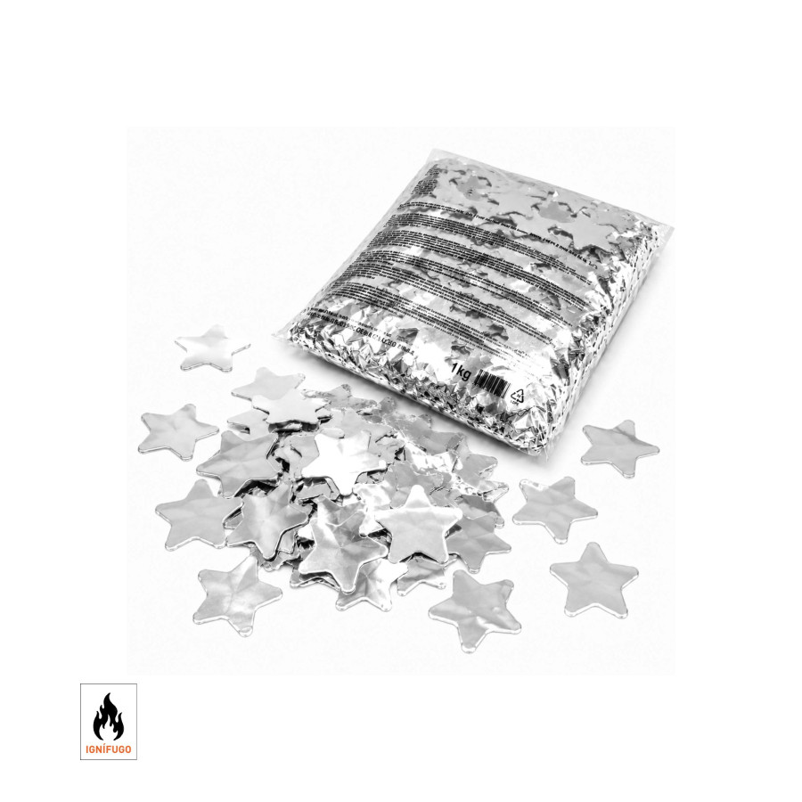 Silver star metallic confetti