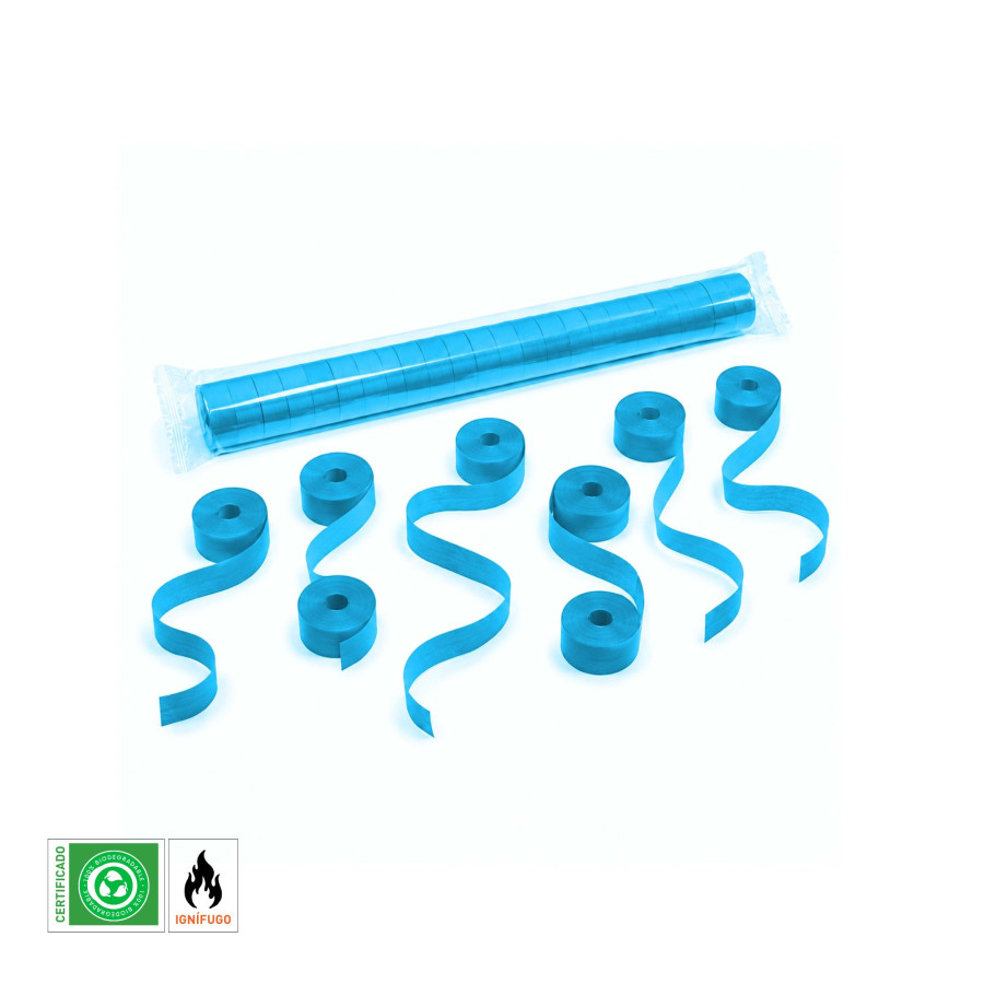 Serpentina papel 10 m. x 1,5 cm. azul claro Biodegradable
