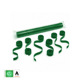 Paper streamer 10 m x 1.5 cm, green, biodegradable