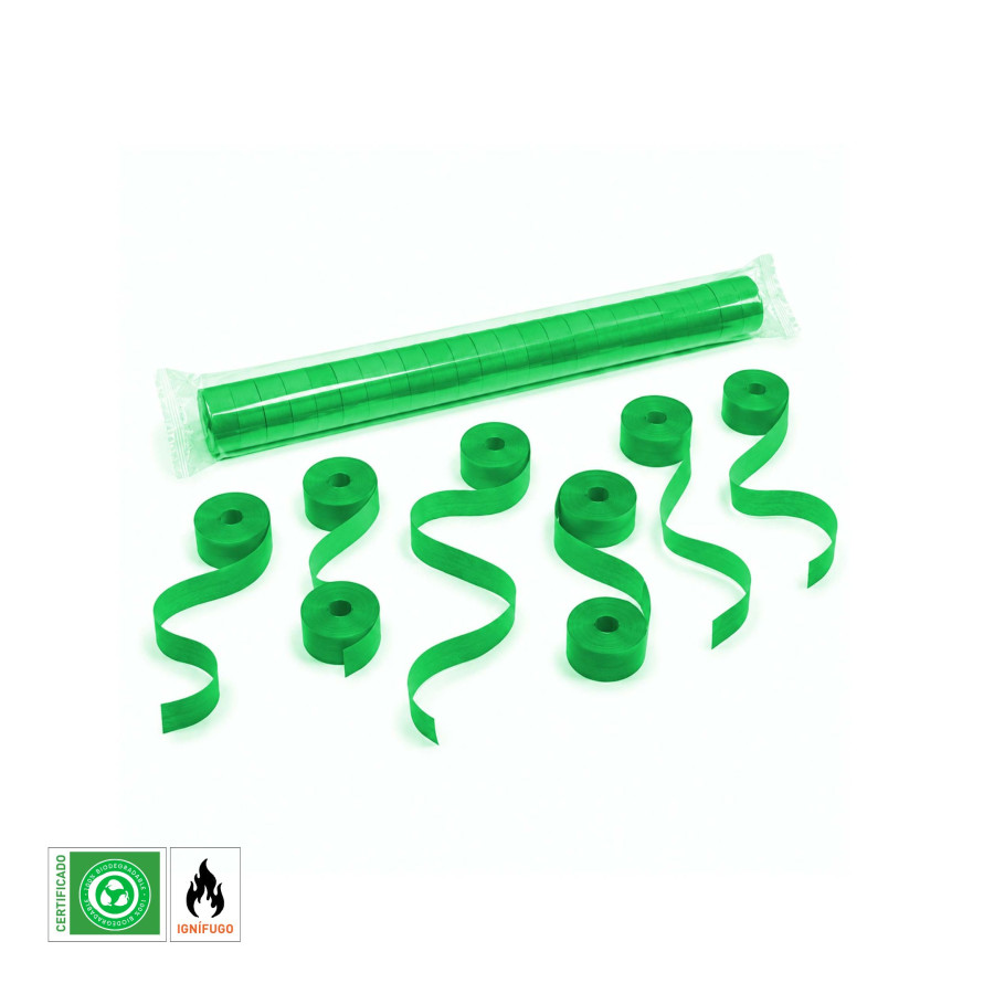 Serpentina papel 10 m. x 1,5 cm. verde claro Biodegradable