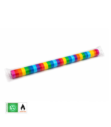 Multicoloured biodegradable paper streamer, 10 m x 5 cm
