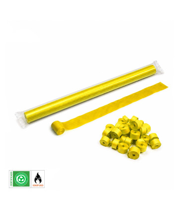 Paper streamer, 20 m x 5 cm, yellow
