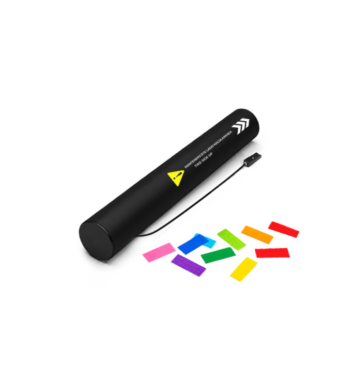 copy of 80 cm electric cartridges with yellow confetti. Biodegradable.