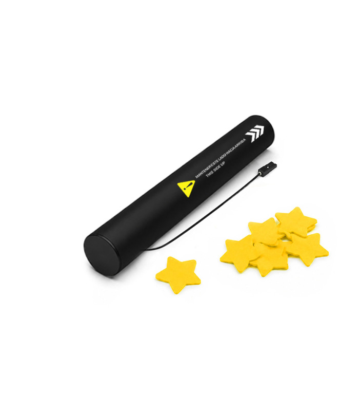 copy of 80 cm electric cartridges with yellow confetti. Biodegradable.
