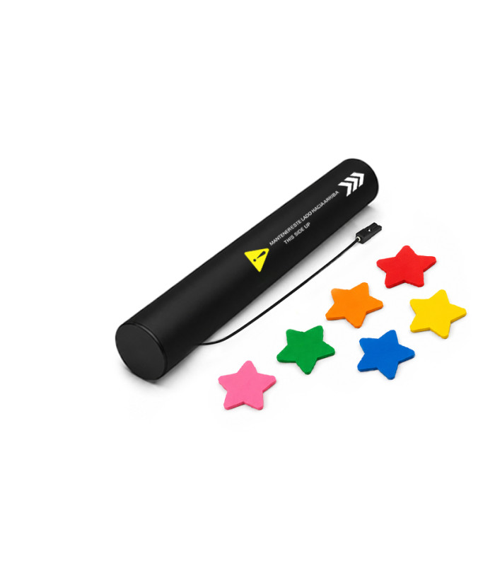 copy of 80 cm electric cartridges with yellow confetti. Biodegradable.