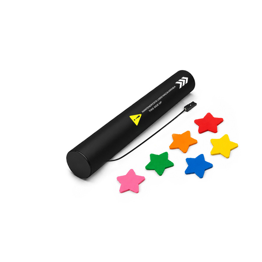 copy of 80 cm electric cartridges with yellow confetti. Biodegradable.