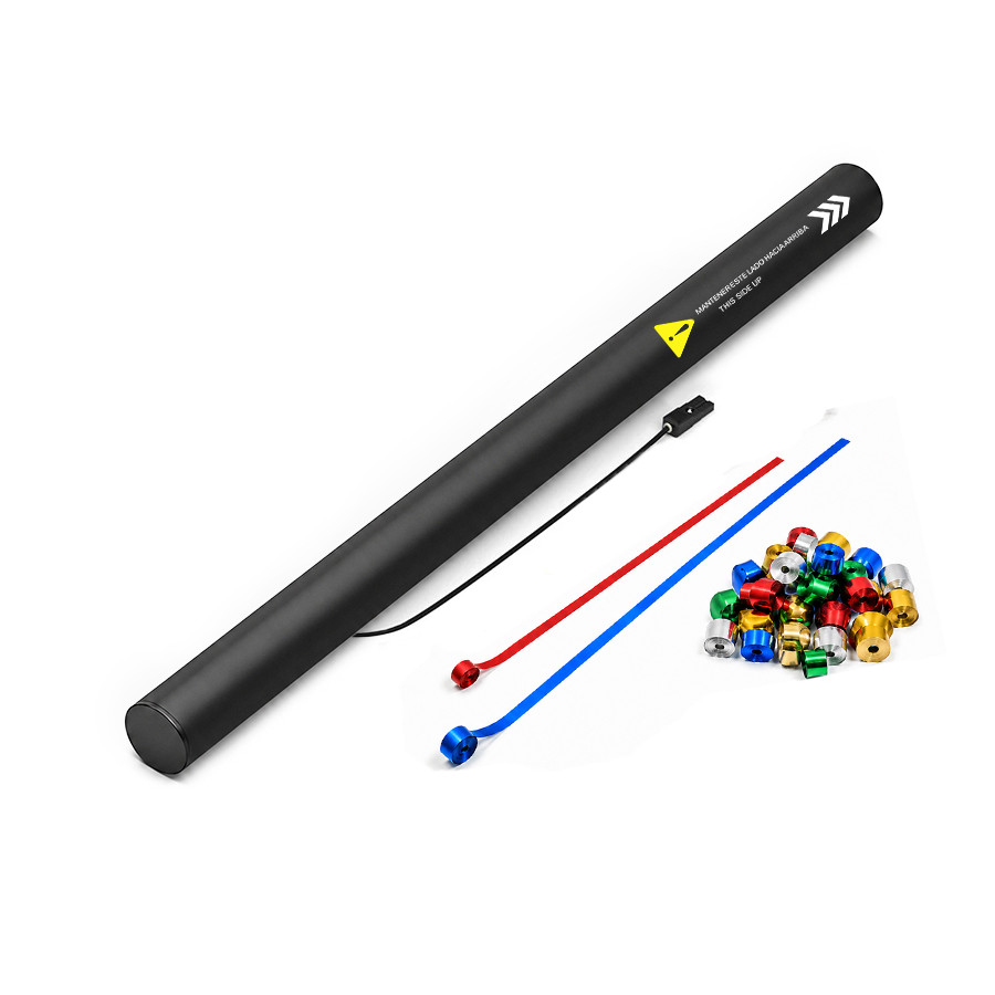 copy of 80 cm electric cartridges with yellow confetti. Biodegradable.