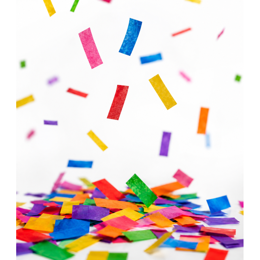 copy of 80 cm electric cartridges with yellow confetti. Biodegradable.