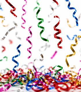 copy of 80 cm electric cartridges with yellow confetti. Biodegradable.