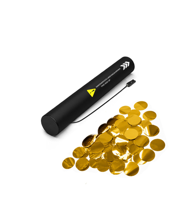 copy of 80 cm electric cartridges with yellow confetti. Biodegradable.