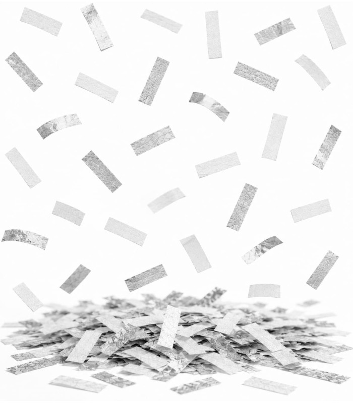 Biodegradable Silver Rectangular Paper Confetti
