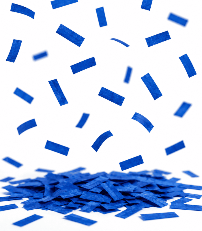 Biodegradable Blue Rectangular Paper Confetti