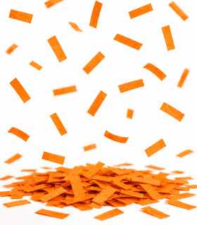 Confeti Papel Rectangular Naranja Biodegradable