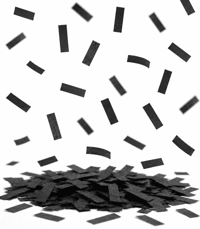 Biodegradable Black Rectangular Paper Confetti
