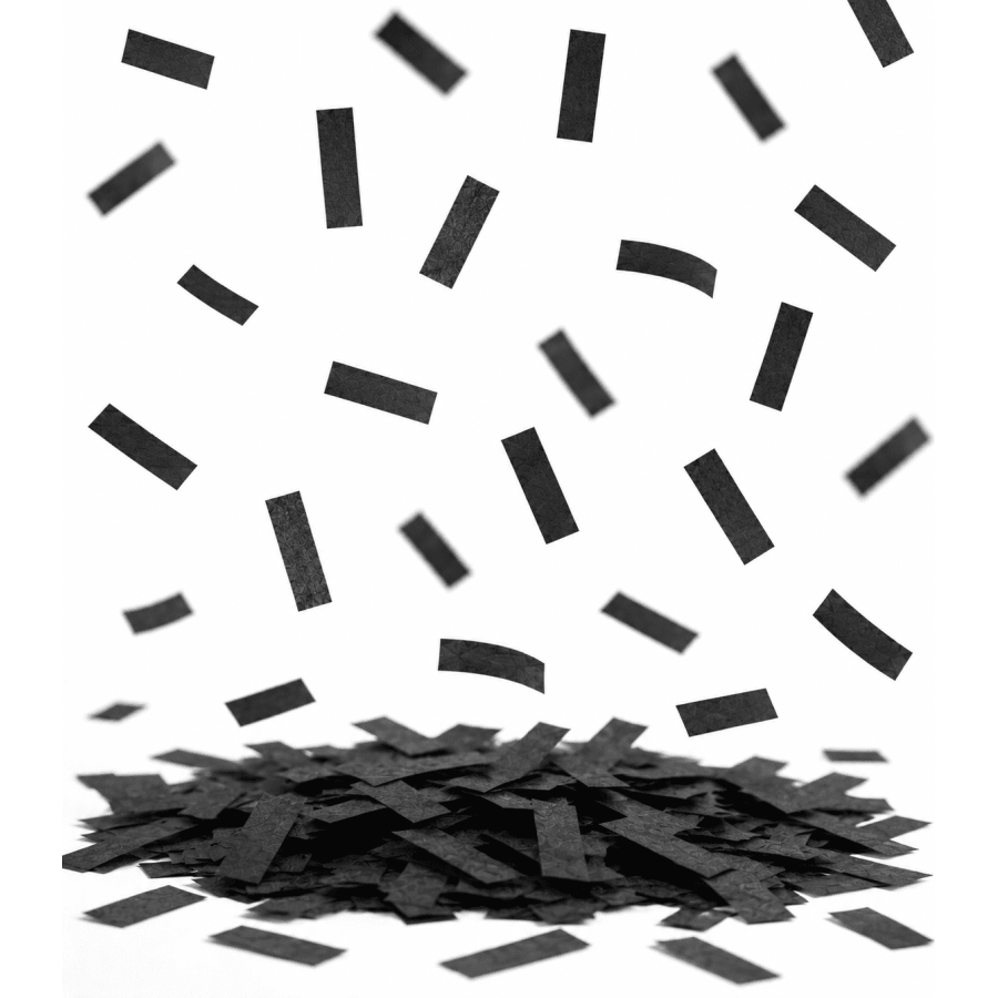 Biodegradable Black Rectangular Paper Confetti