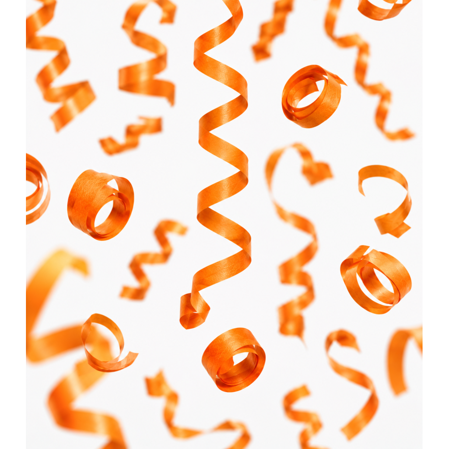 Serpentina papel 5 x 0,85 m. naranja Biodegradable