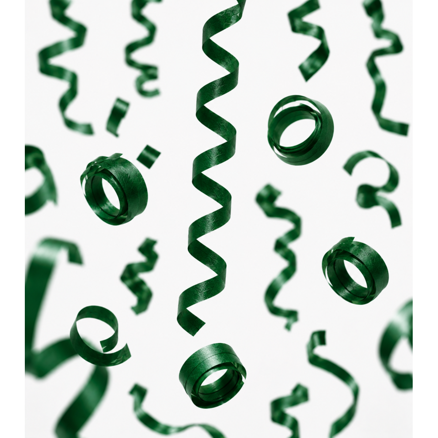Serpentina papel 10 m. x 1,5 cm. verde Biodegradable