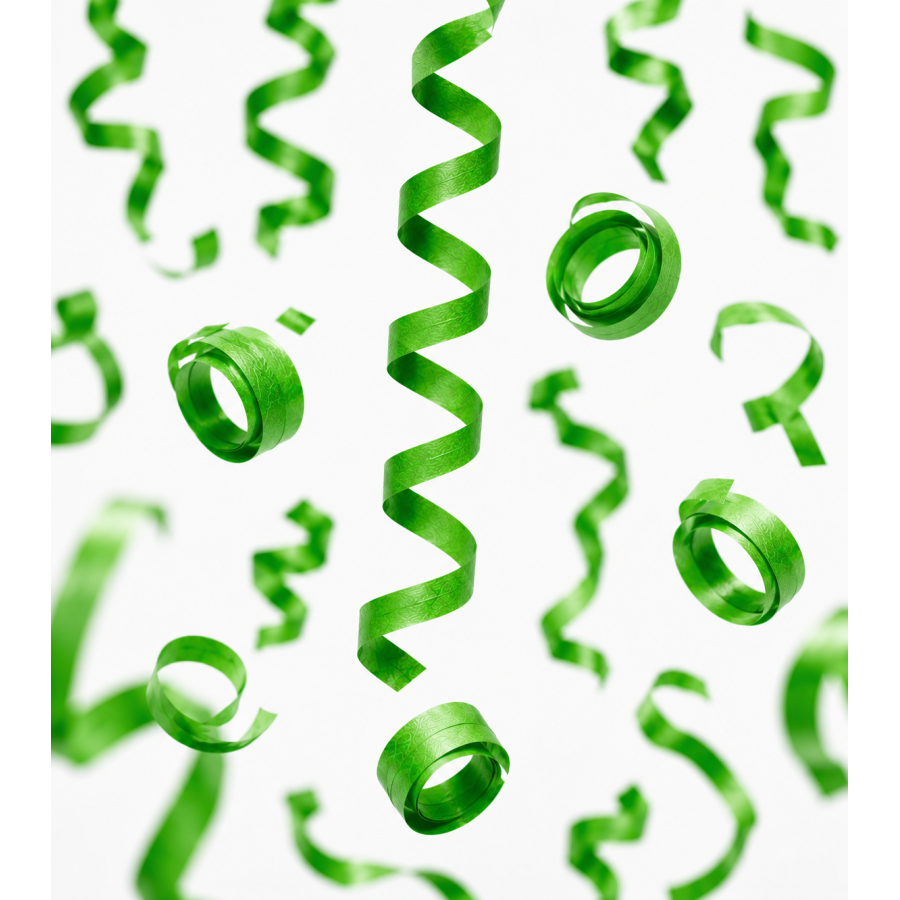 Serpentina papel 10 m. x 1,5 cm. verde claro Biodegradable
