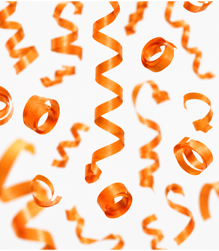 Paper streamer 10 m. x 1.5cm. orange