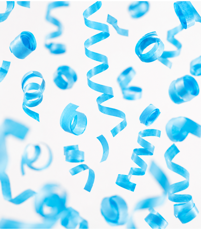 Paper streamer 10 m. x 5cm. light blue