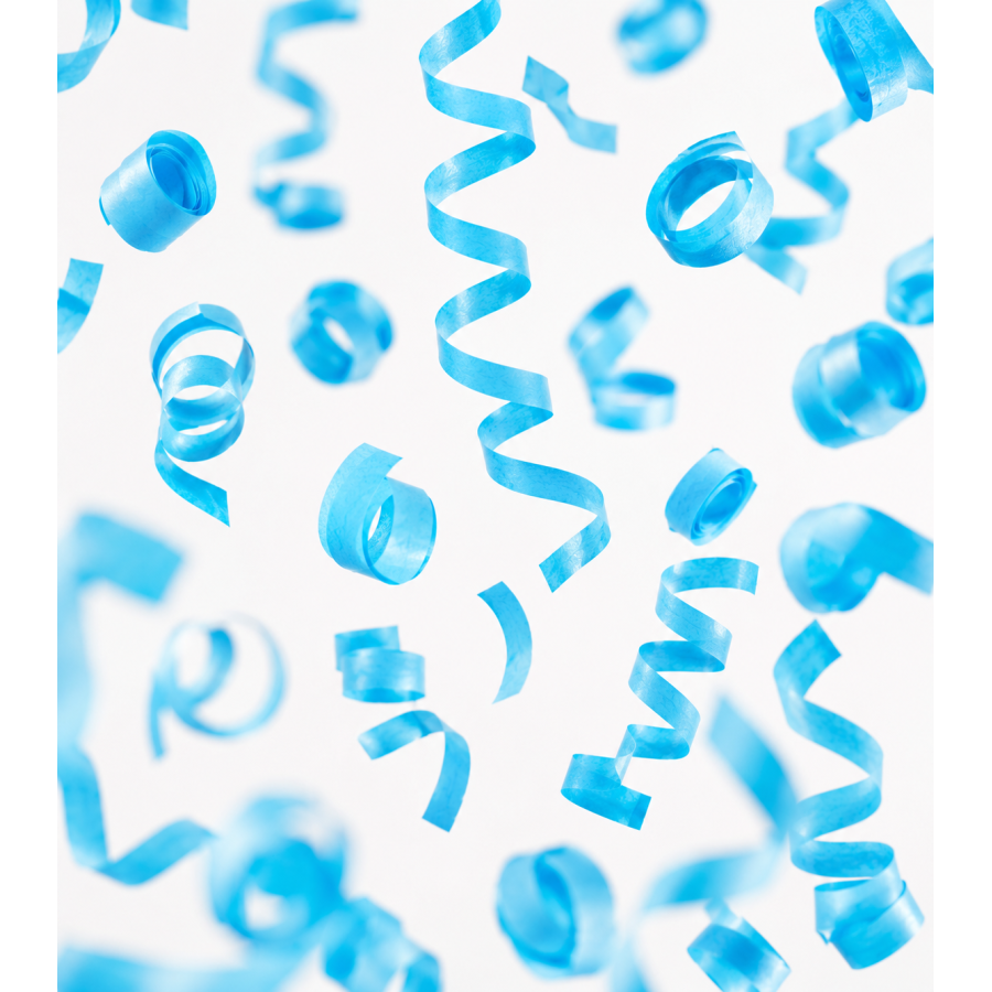 Serpentina papel 10 m. x 5 cm. azul claro Biodegradable