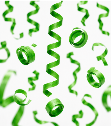 Serpentina papel 10 m. x 5 cm. verde Biodegradable
