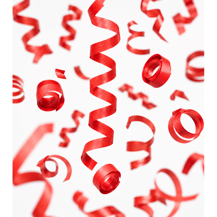 Serpentina papel 10 m. x 5 cm. roja Biodegradable